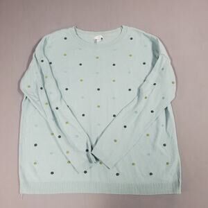 J. Jill Crew Neck Sweater Women's Size S Polka Dot
